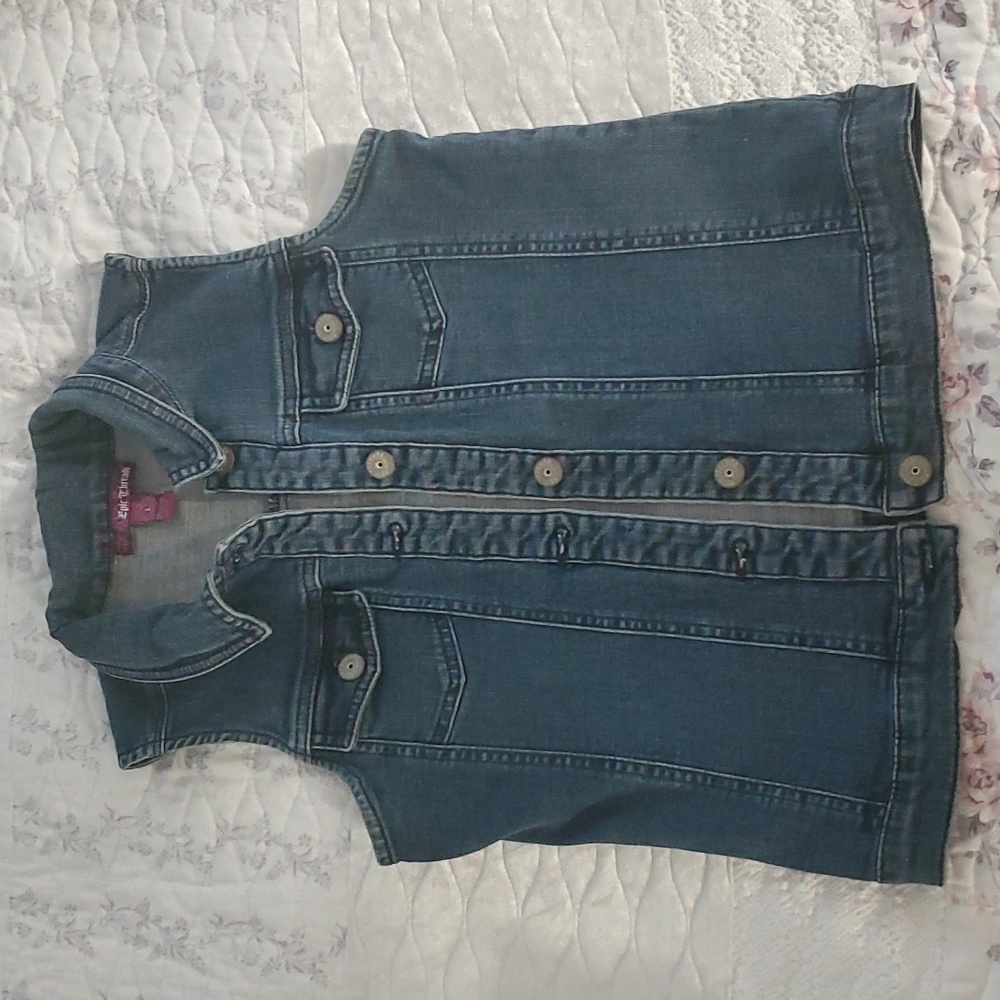 Epic threads girls denim gilet vest L (12/14) blue
